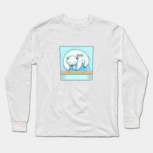 Polar bear sleeping in whiskey on the rocks Long Sleeve T-Shirt